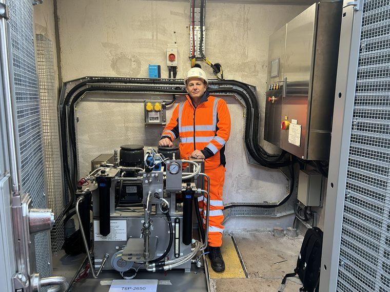 Paul Smith, founder and director of Yorkshire CAD Services, commissioning a hydraulic power unit on site